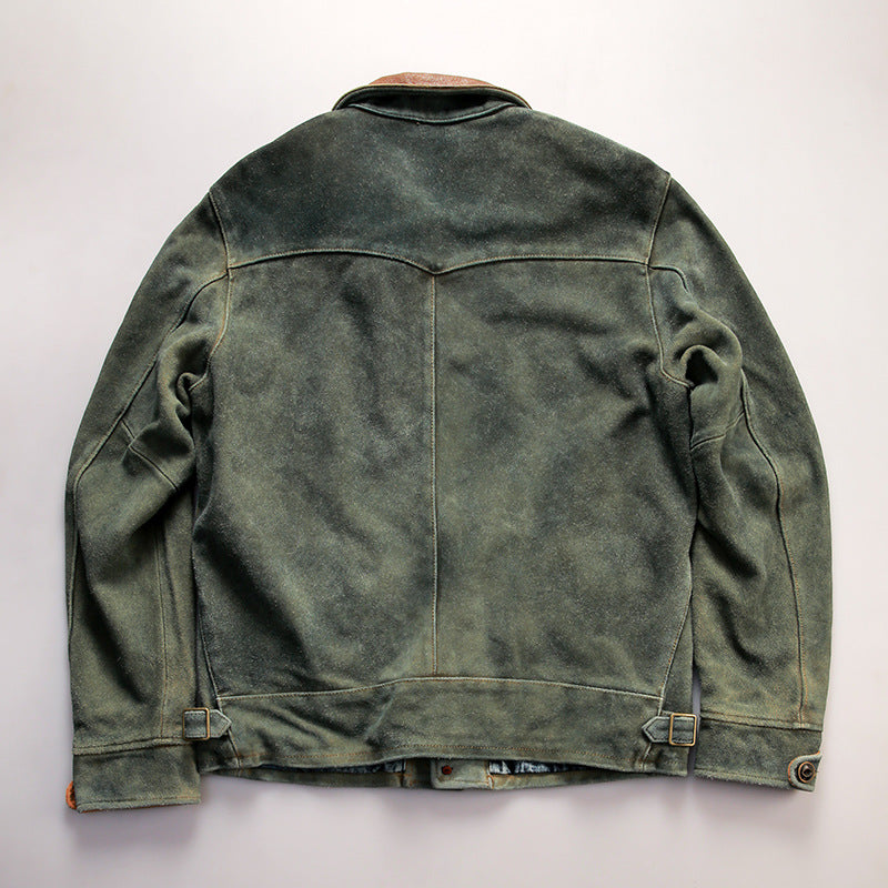 RL Three Pockets Genuine Leather American Vintage Jacket-A24
