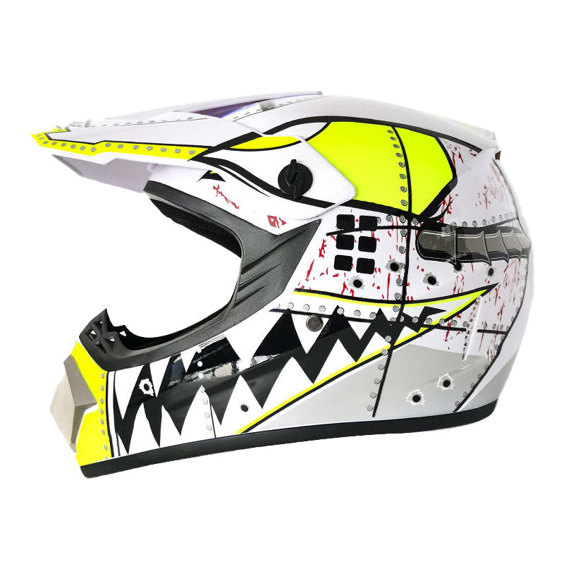 Full-face graffiti-style motocross helmet-I84