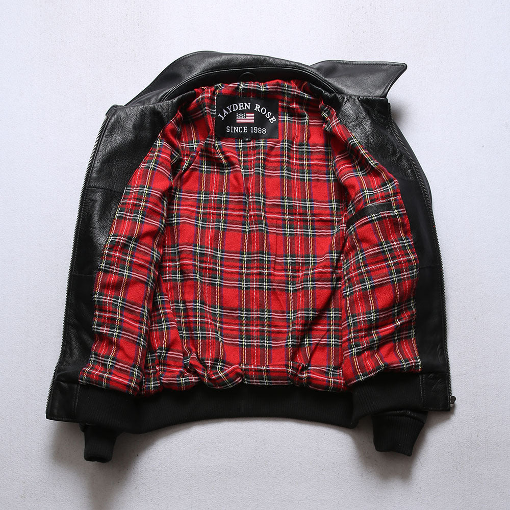 G1 Genuine Leather Bomber Jacket - A49