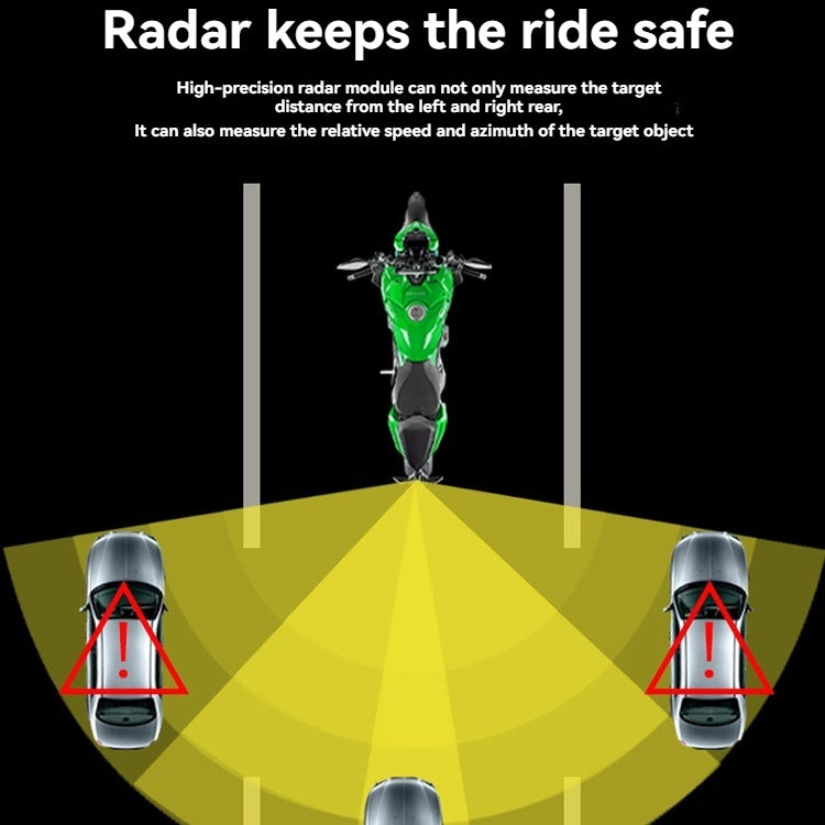 Motorcycle aluminum alloy folding reflective blind spot radar monitoring warning rearview mirror-L7