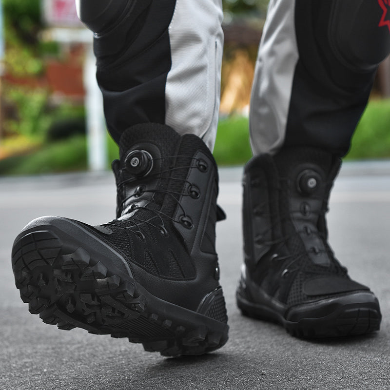 Rotating buckle anti-skid motorcycle riding shoes-K06
