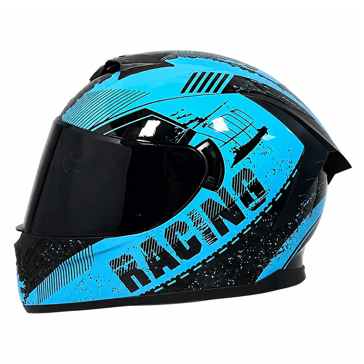 Full-face motorcycle helmet with dual visors (tinted)-I205