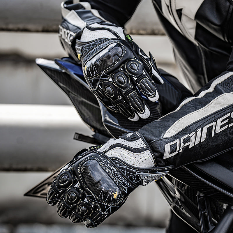 CE2 certified carbon fiber genuine leather competitive track cycling gloves-G23