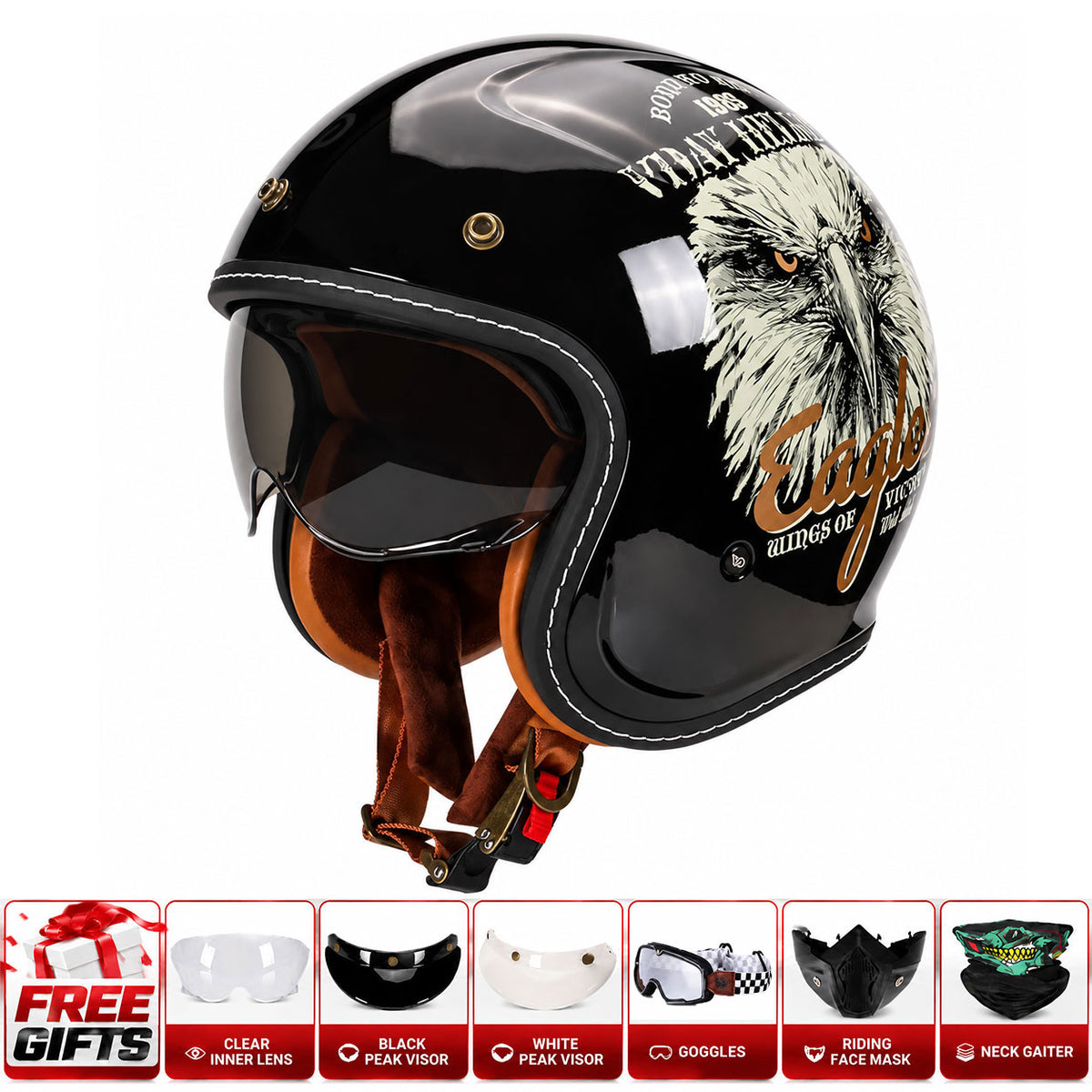 Retro-style graffiti cruiser motorcycle helmet-I303
