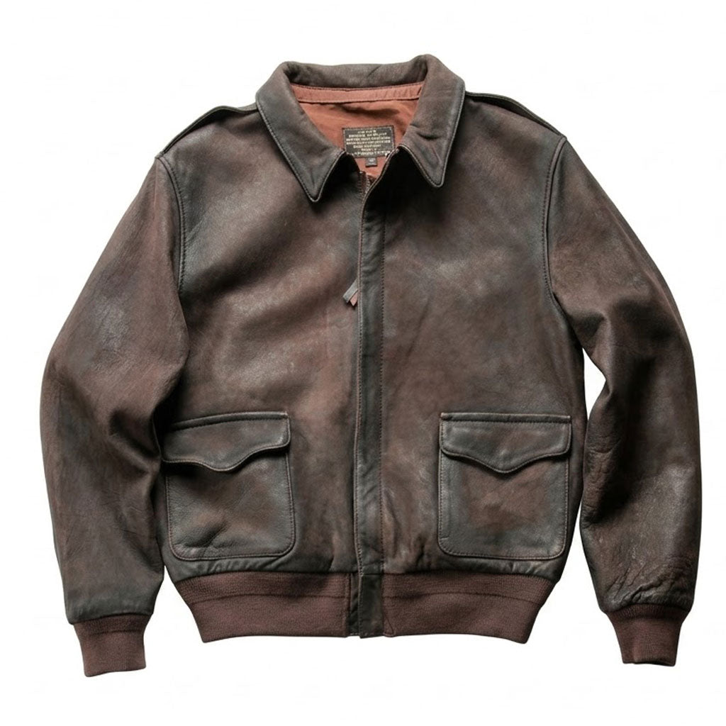 Vintage distressed A2 Pakistani goatskin flight jacket - A48