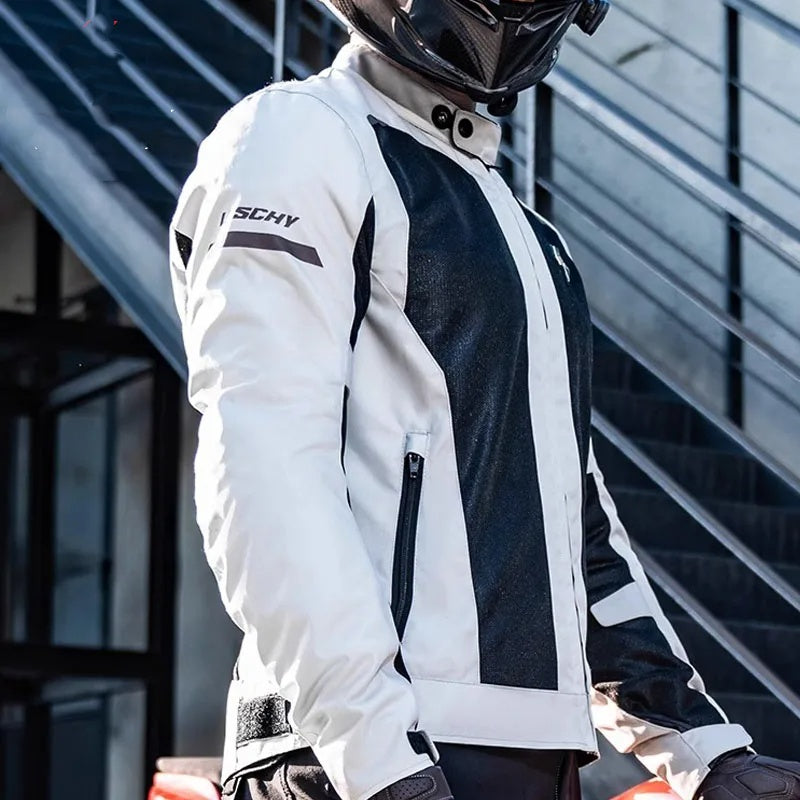 Breathable Mesh Reflective Anti-Shock Motorcycle Jacket-J21