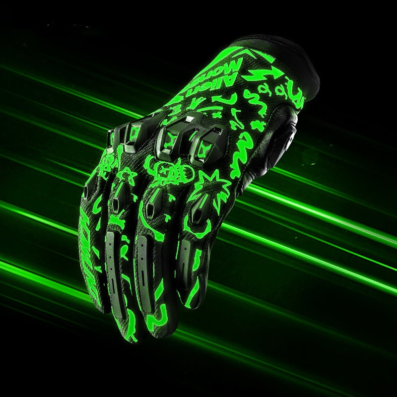 CE certified luminous leather gloves-G20