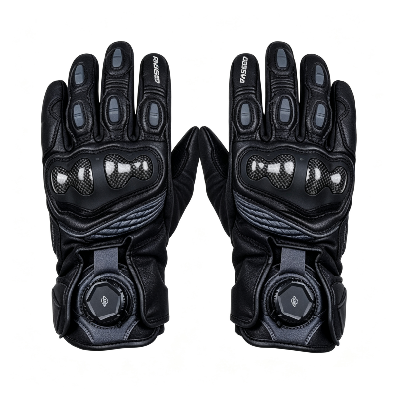 Carbon fiber sheepskin motorcycle riding touchscreen gloves-G99