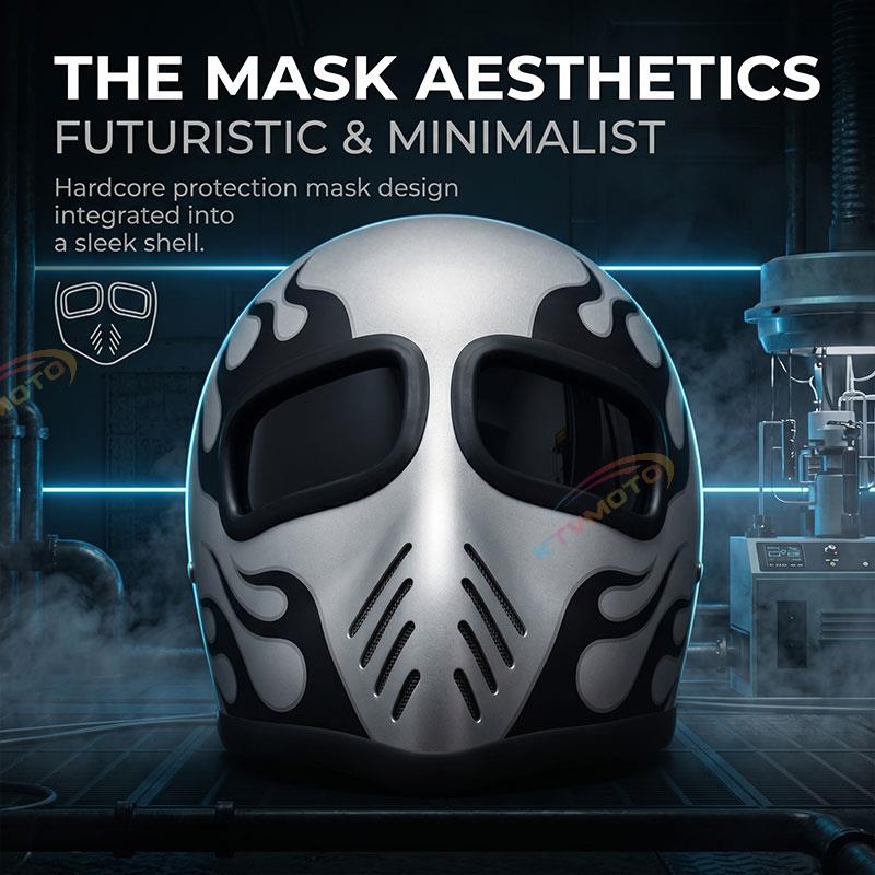 Full-face futuristic motorcycle helmet visor design-I37