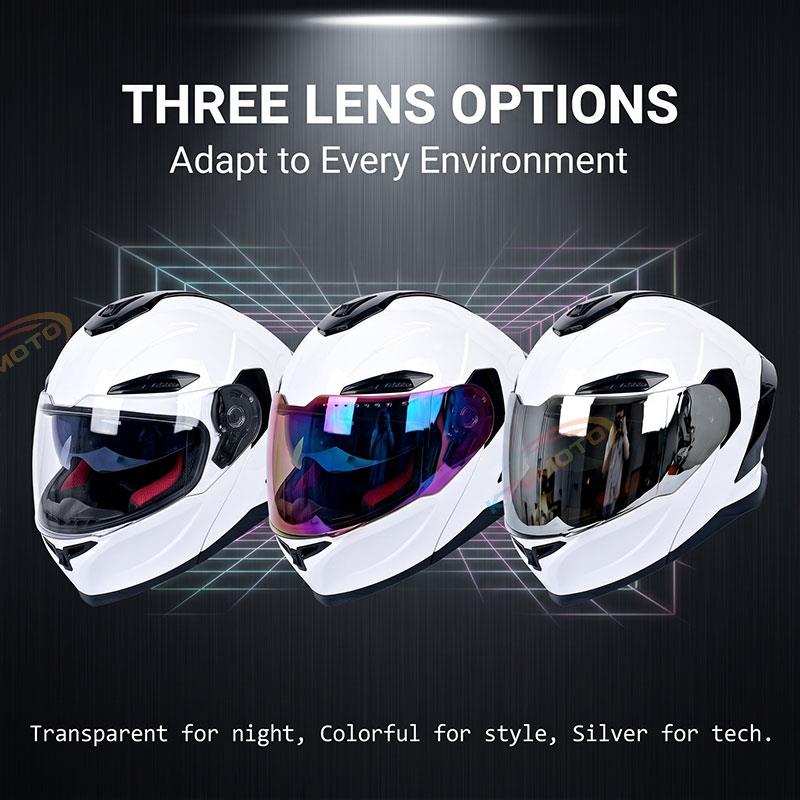 Modular motorcycle helmet with dual flip-up visor (DOT) approved-I66