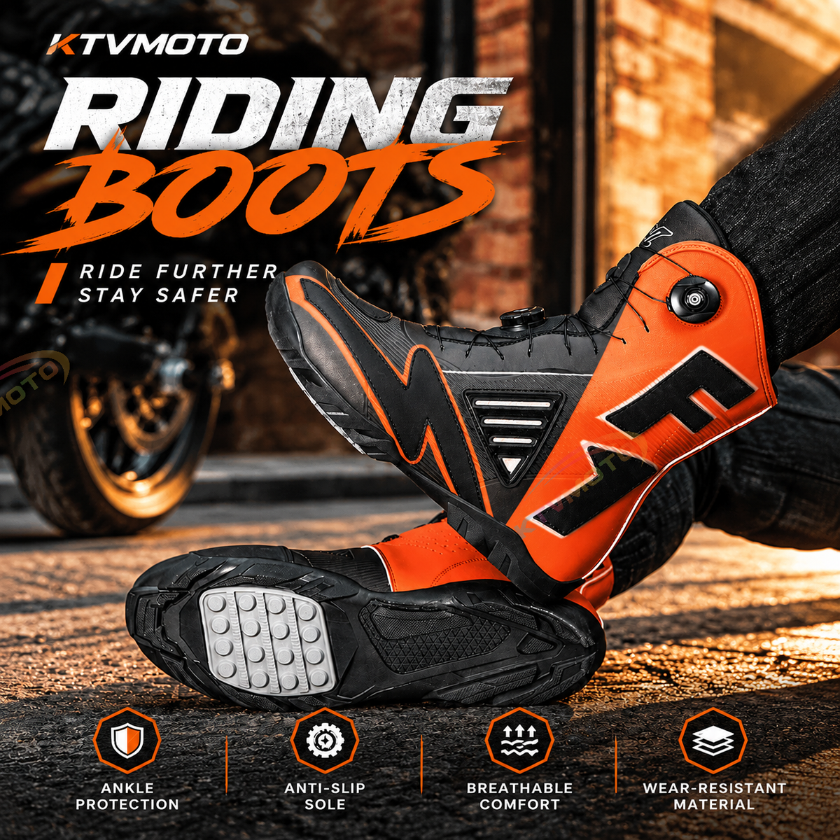 Motorcycle-specific riding boots – vintage-style cruiser and adventure/rally boots-K173