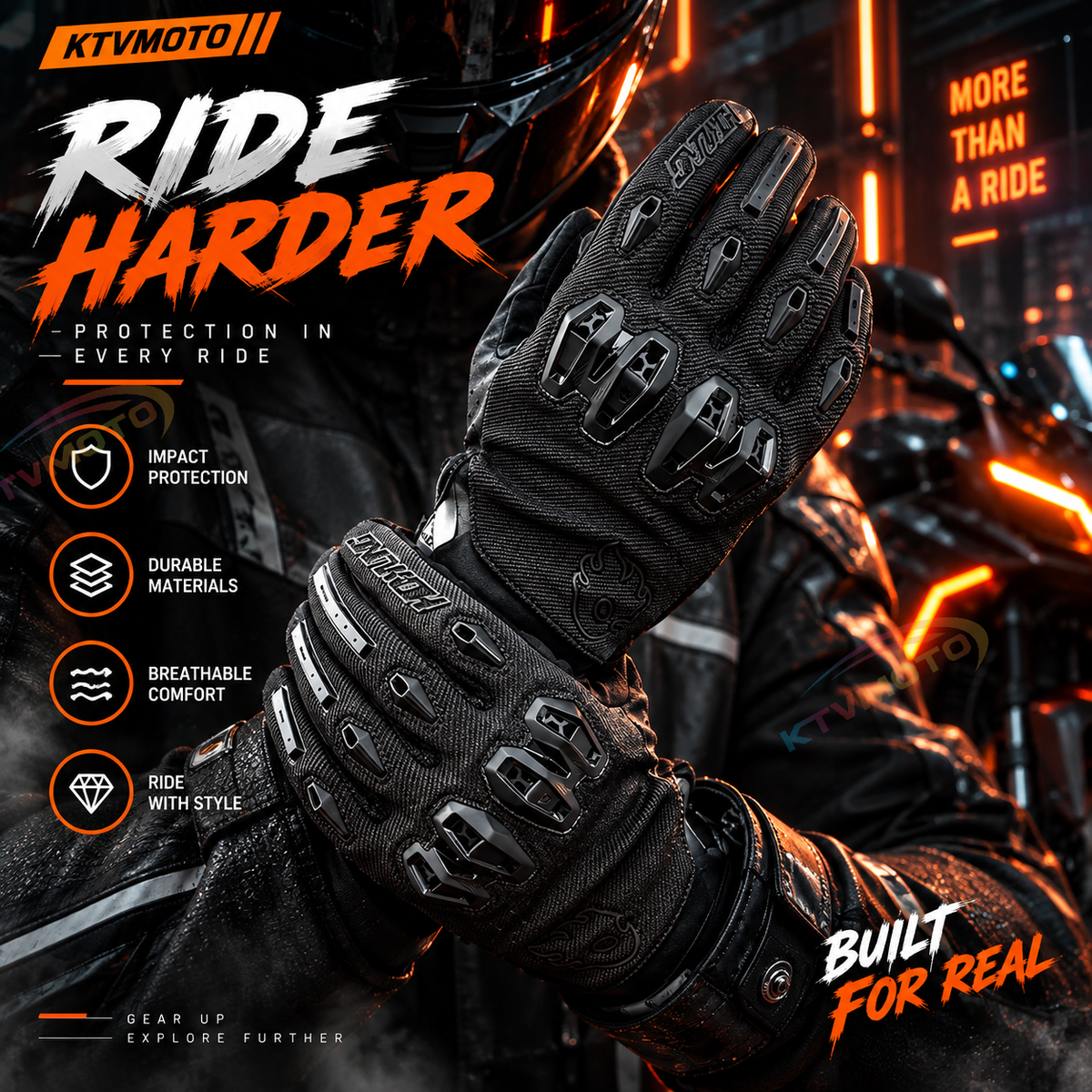 KTVMOTO CE certified full finger breathable cycling gloves-G22