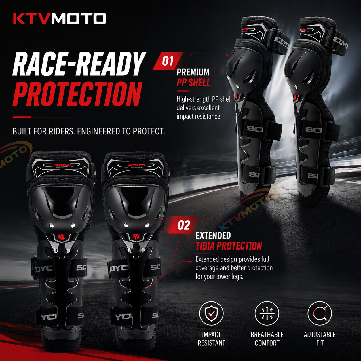4-Piece Motocross Protective Gear Set-Y45