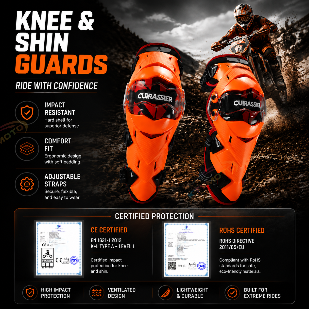 Motorcycle riding knee guards-Y33