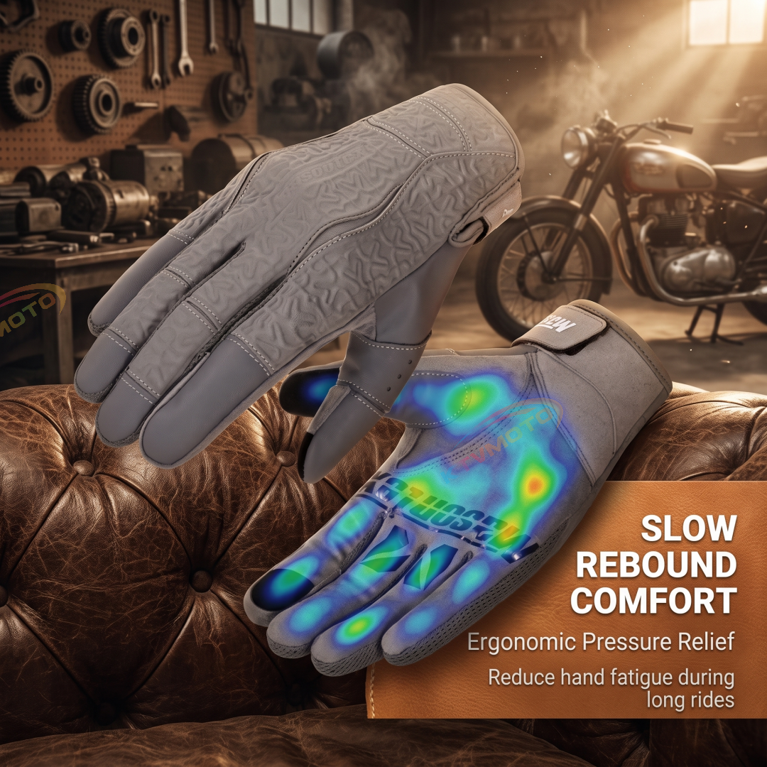 Motorcycle breathable slow rebound retro gloves-G94