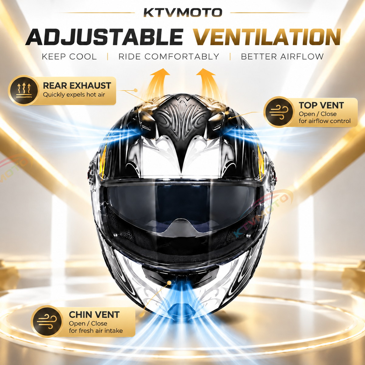 Modular Motorcycle Helmet with Dual Visors for Touring-I311