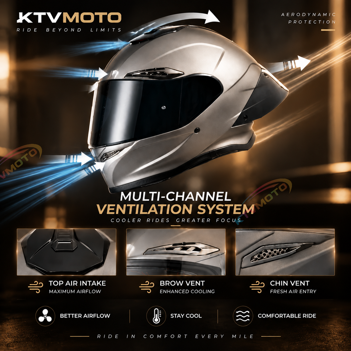 Full-face motorcycle helmet for all-season touring-I307