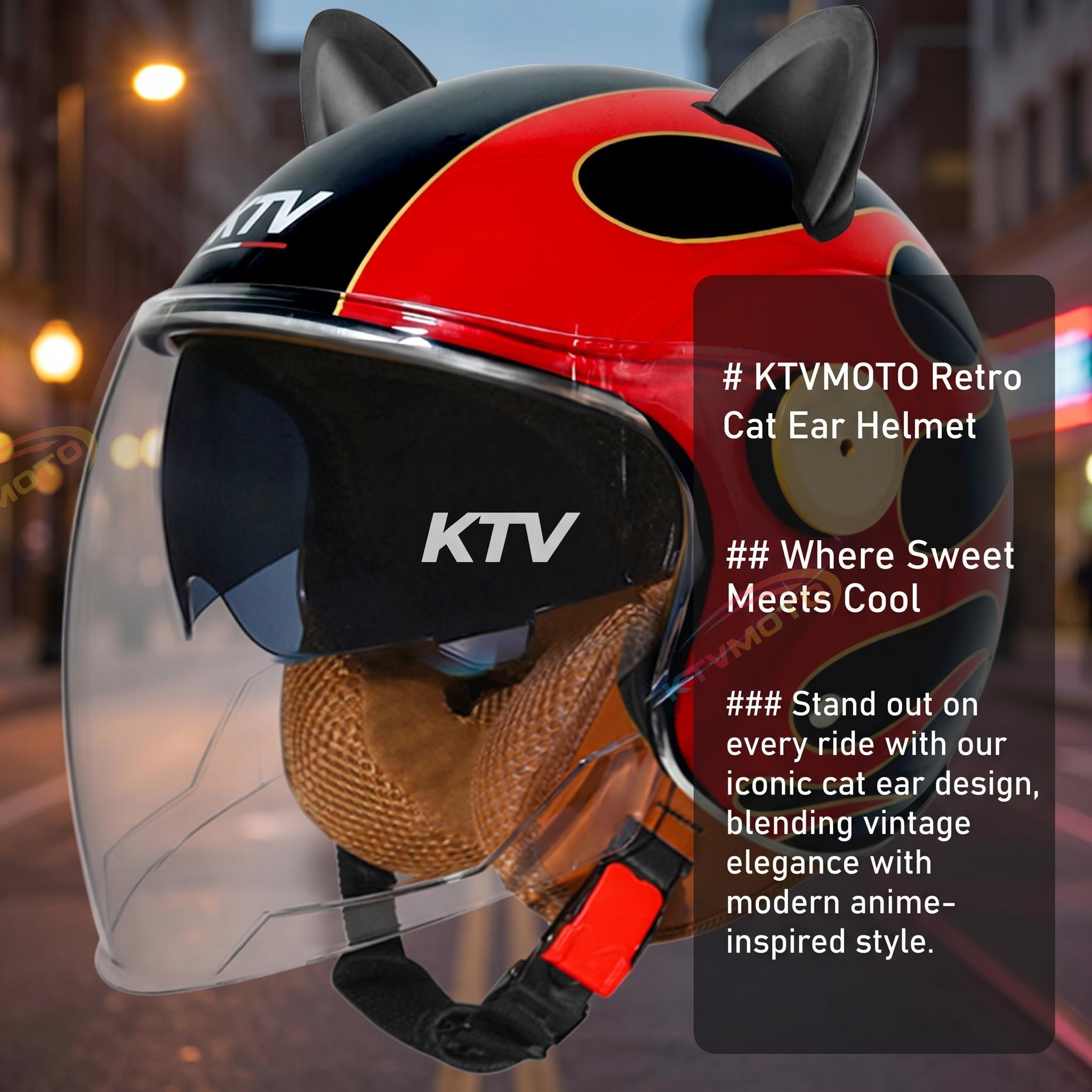 Cute cat ear motorcycle helmet-open design-I70