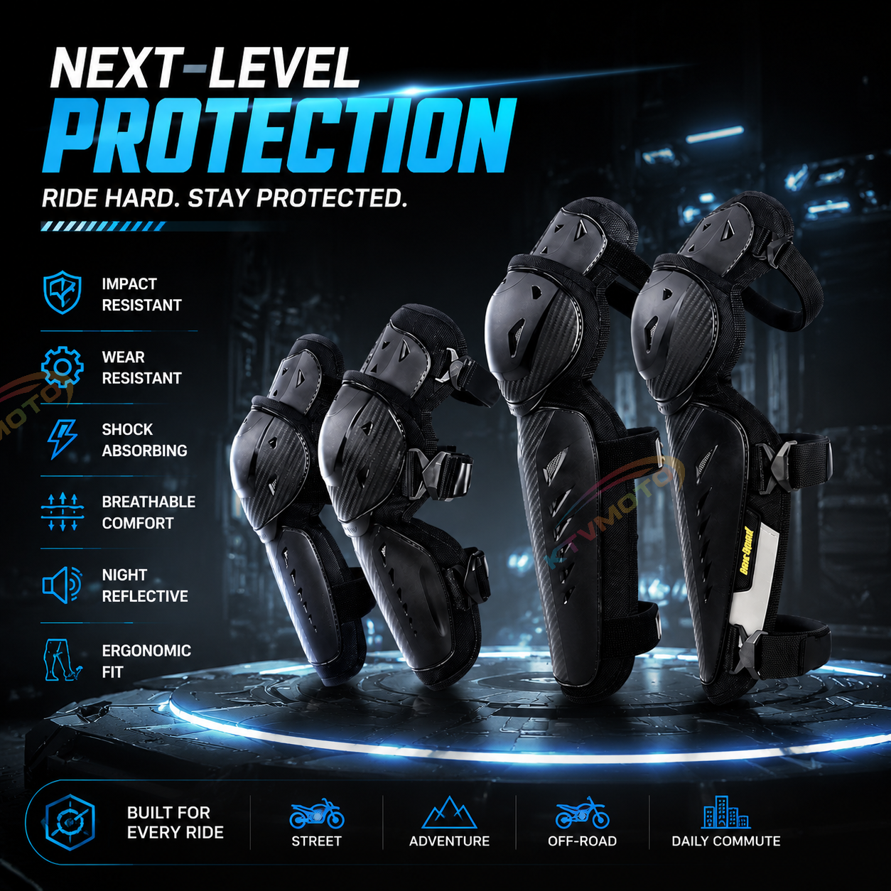 4-Piece Motorcycle Protective Gear Set-Y48