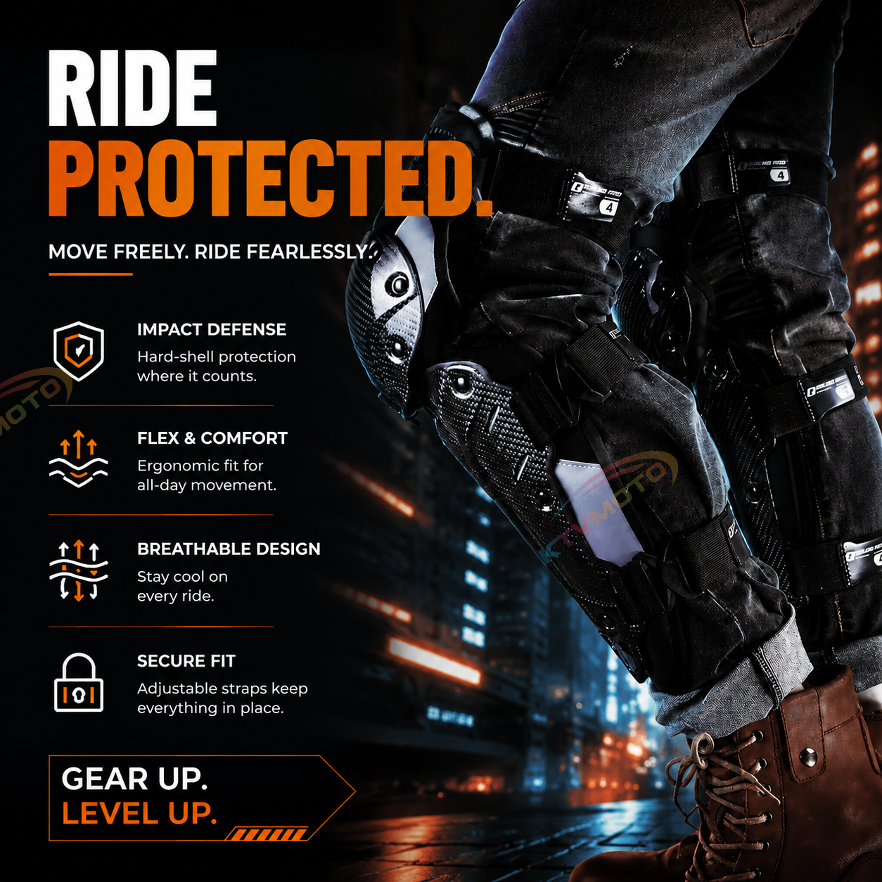 Carbon Fiber Motorcycle Knee Guards-Y47