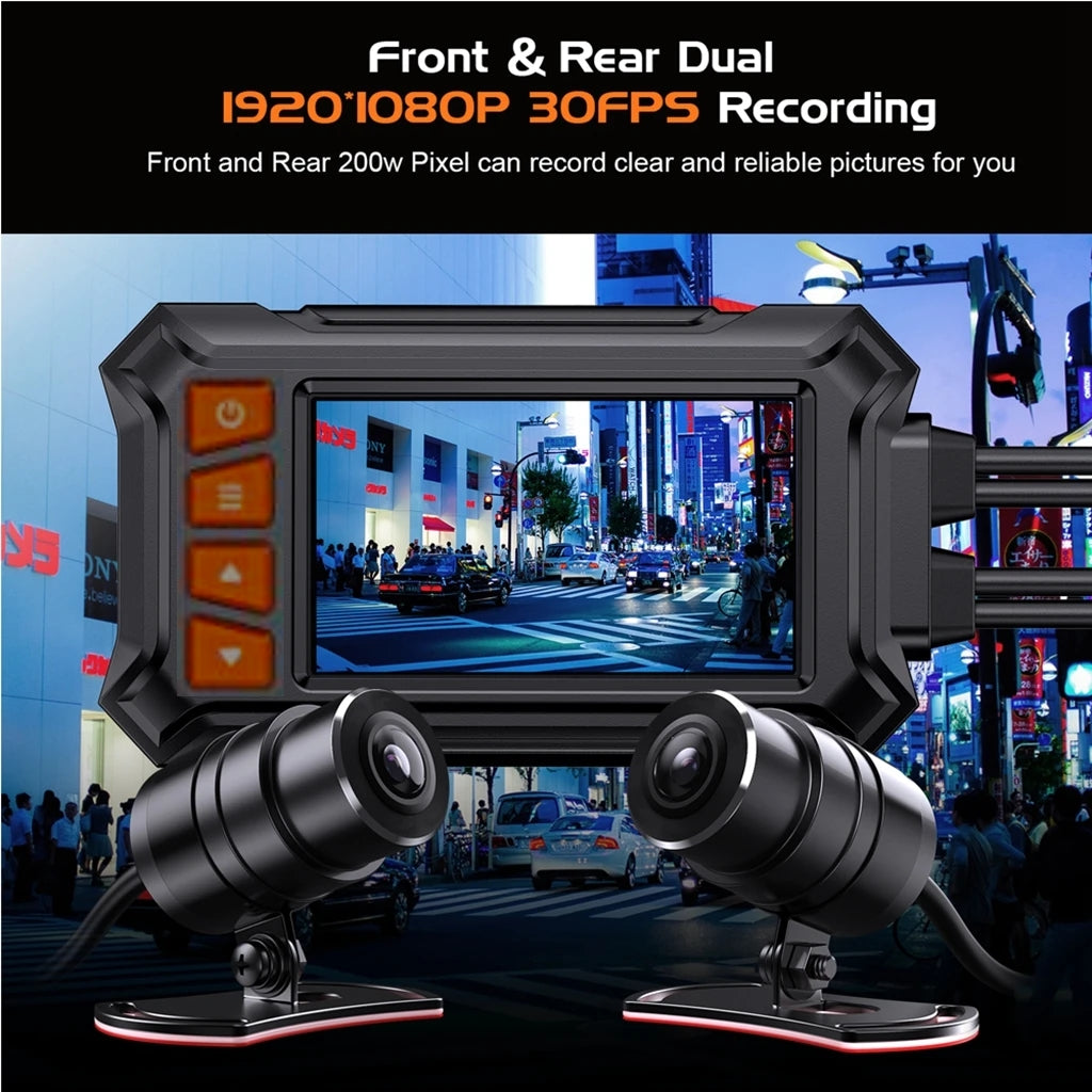 Dual Lens 1080P HD Night Vision Anti-Shake GPS Waterproof DVR Driving Recorder-F03