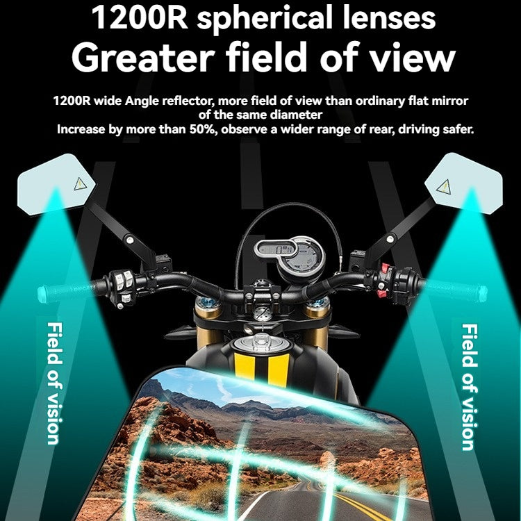 Motorcycle aluminum alloy folding reflective blind spot radar monitoring warning rearview mirror-L7