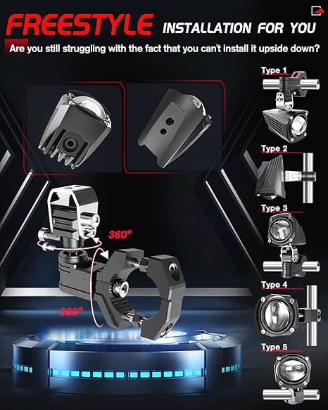 LED Driving Fog Light 600% Brightness Dual Color with Strobe Mode - D12