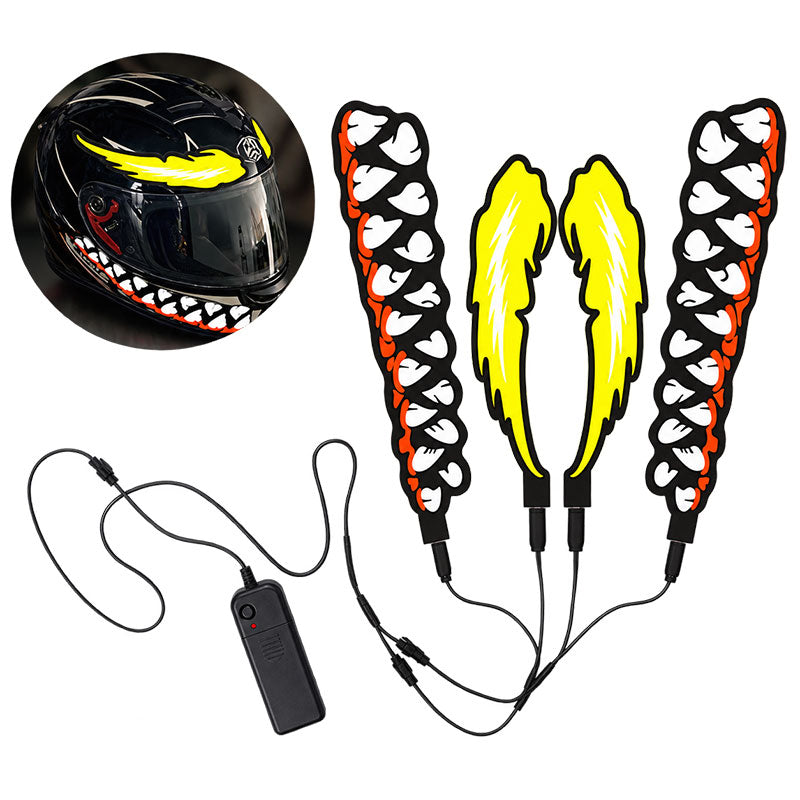 KTVMOTO Motorcycle Helmet Light Kit with Wings & Teeth-D25