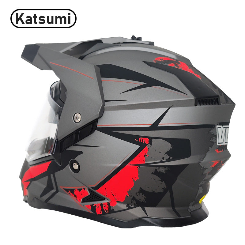 Full Face Motocross Helmet with Wind Visor and Sunshield - I04