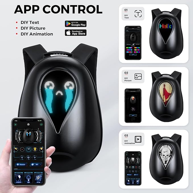 DIY LED Hard Shell Cycling Backpack-W13