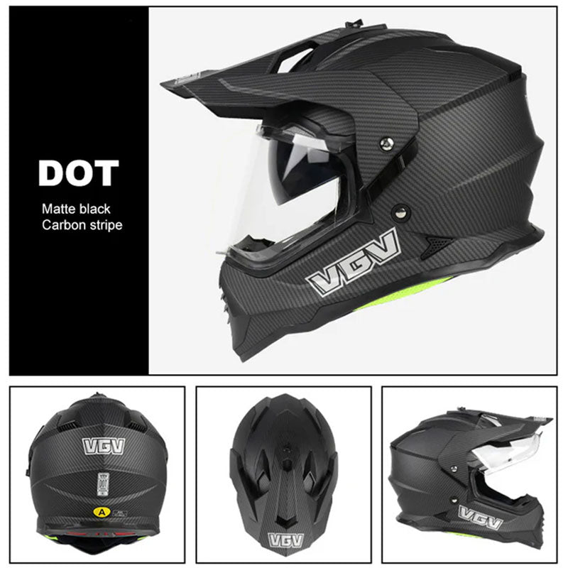 Full Face Motocross Helmet with Wind Visor and Sunshield - I04