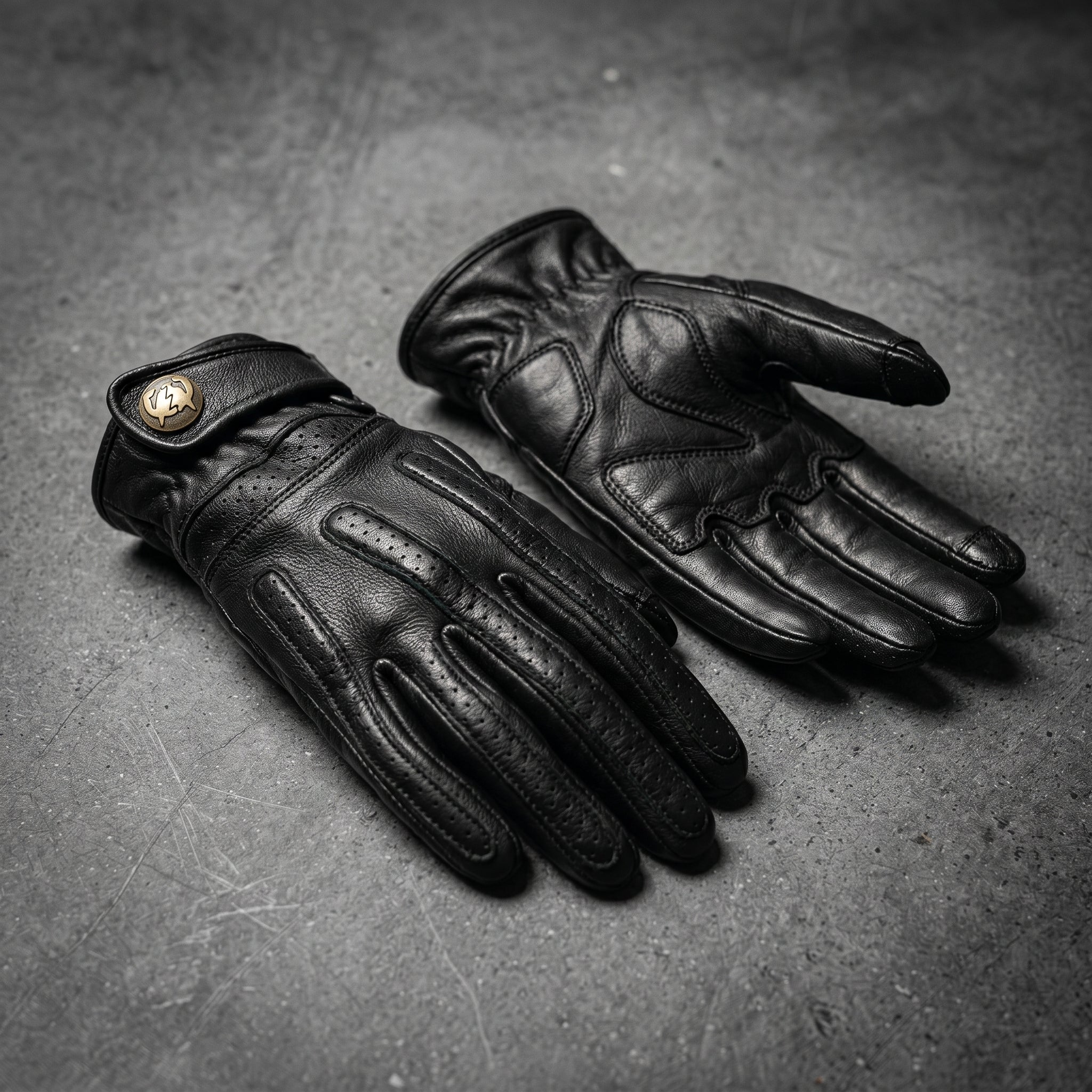 Retro Cruiser Motorcycle Gloves Genuine Leather Sheepskin Harley Crashproof