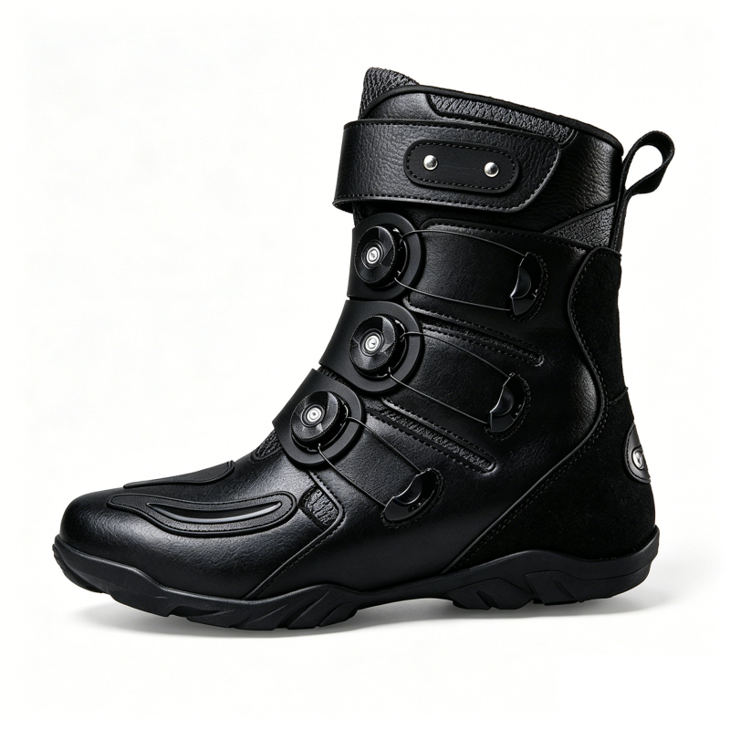 Rotatable buckle high-top motorcycle riding boots-K131