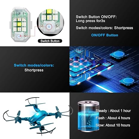 7 Colors Wireless LED Strobe Anti-Collision Light with Remote Control-D01