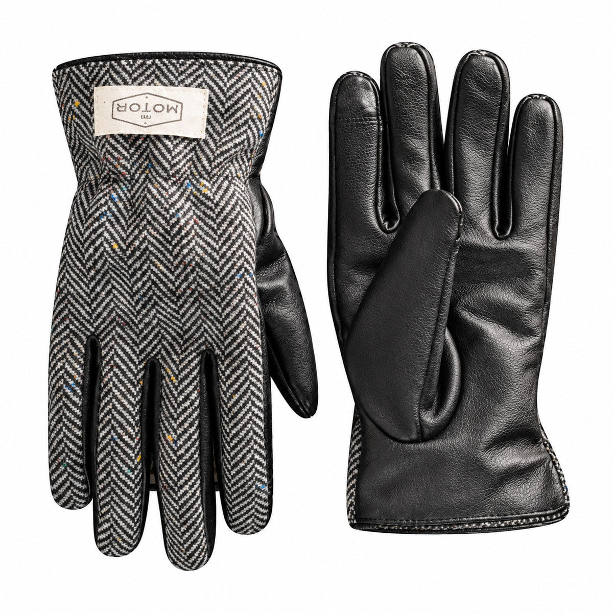 Retro Genuine Leather Patchwork Long Biker Gloves-G51