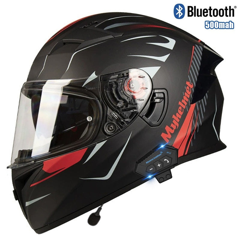 Artistic skull-painted full-face modular motorcycle helmet-I93