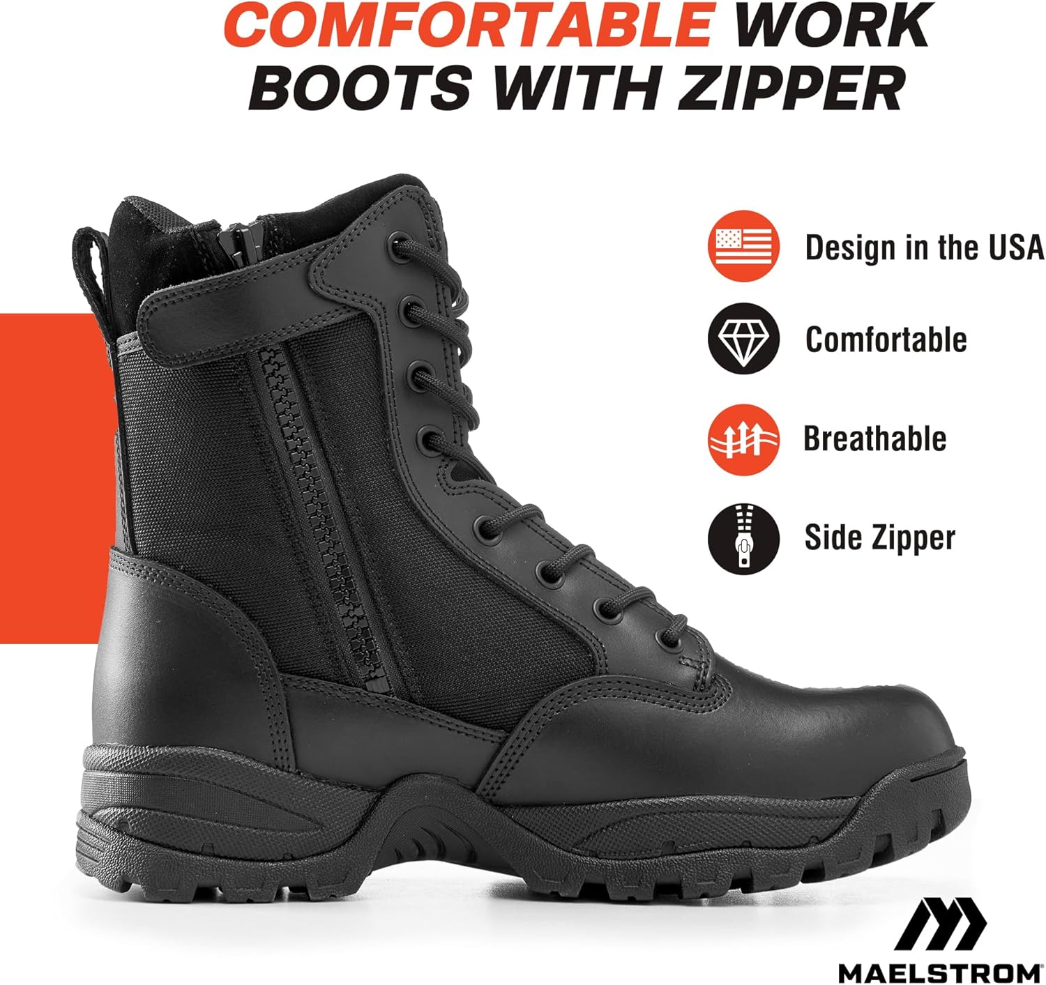 Military Tactical Work Boots for Hiking, Motorcycle, EMS, EMT and Outdoor Combat - K01