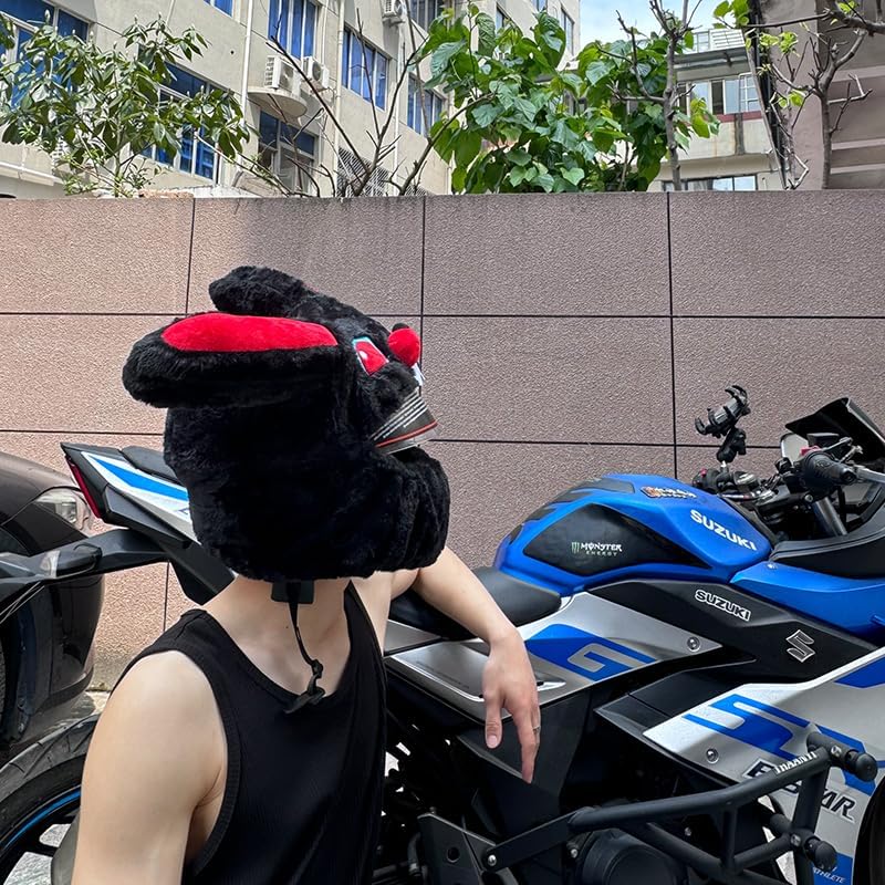 Funny motorcycle helmet covers-Black Rabbit