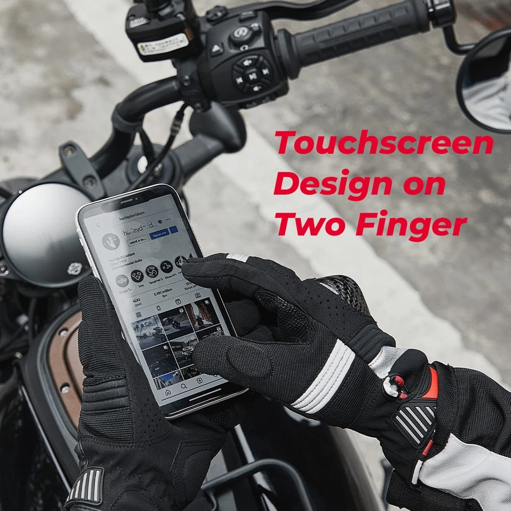 Breathable Carbon Fiber Leather Touchscreen Motocross Gloves - G07