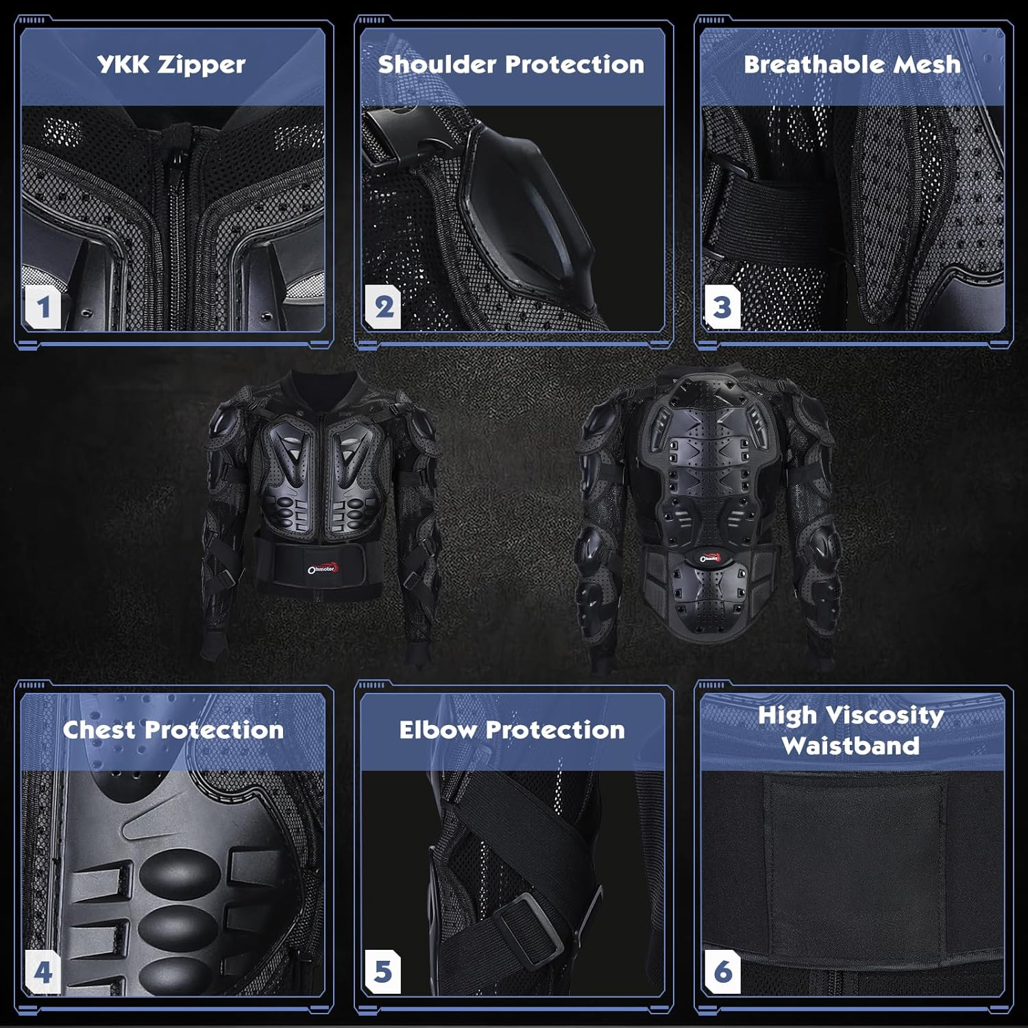 Motorcycle protective armor with neck guard-J06