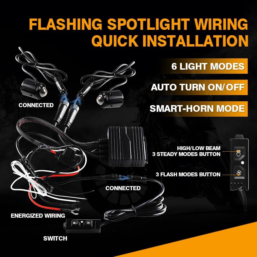 Sensor function spotlight Waterproof wiring harness Auxiliary light kit Driving light-D14