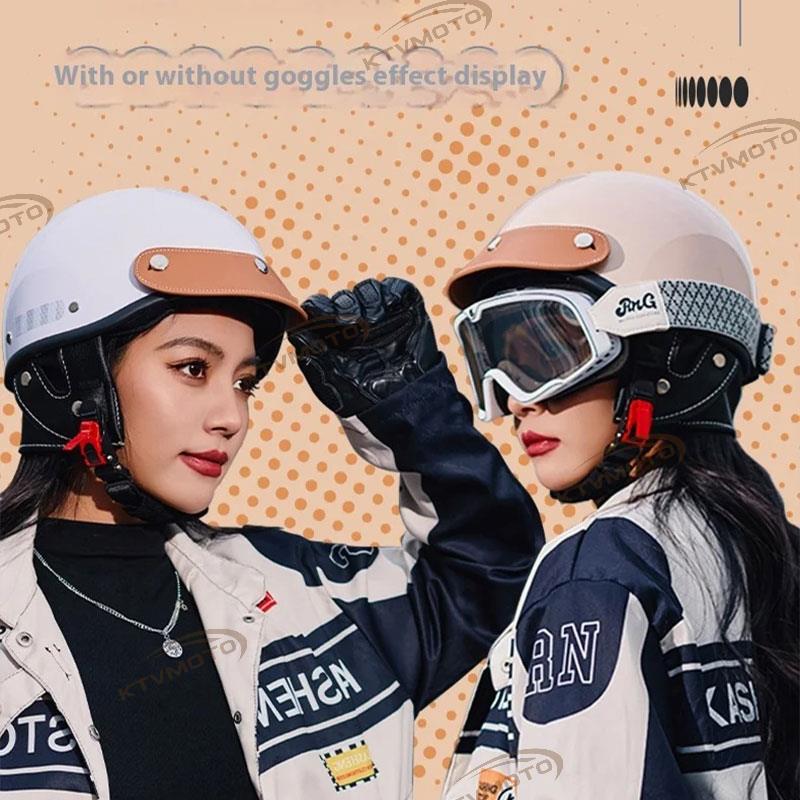 Retro-style motorcycle lightweight half helmet- I16