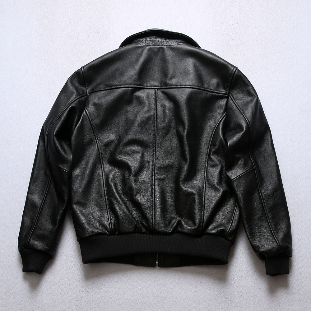 G1 Genuine Leather Bomber Jacket - A49