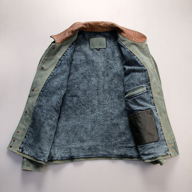 RL Three Pockets Genuine Leather American Vintage Jacket-A24