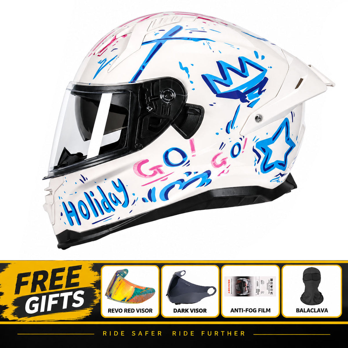 DOT-Certified Trendy Full-Face Motorcycle Helmets for Couples-I301
