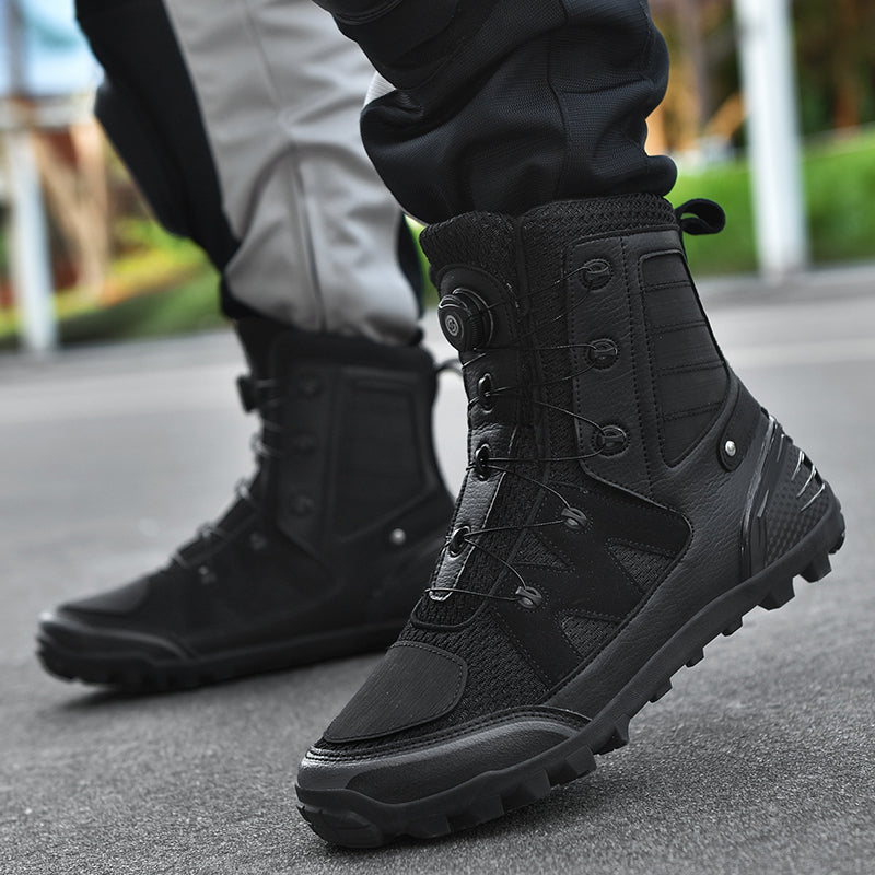 Rotating buckle anti-skid motorcycle riding shoes-K06