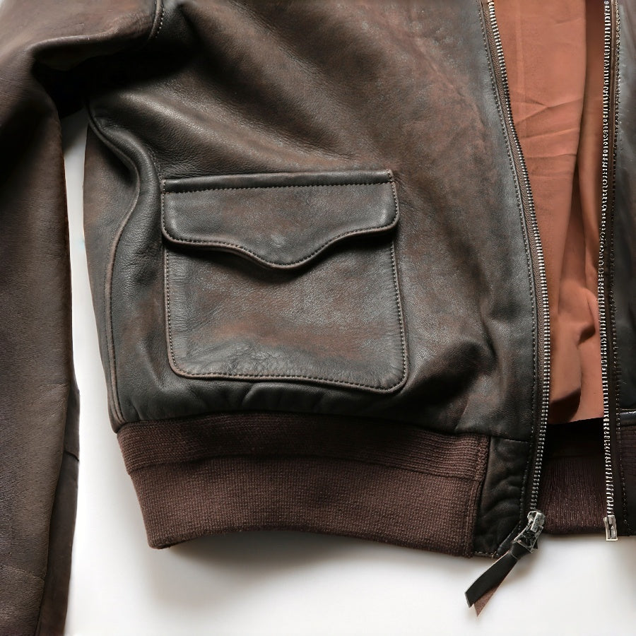 Vintage distressed A2 Pakistani goatskin flight jacket - A48