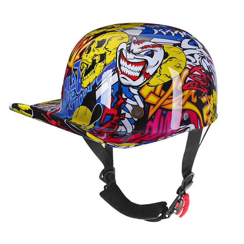 KTVMOTO Open Face Motorcycle Helmet with Visor Vintage Rider Helmet-I275