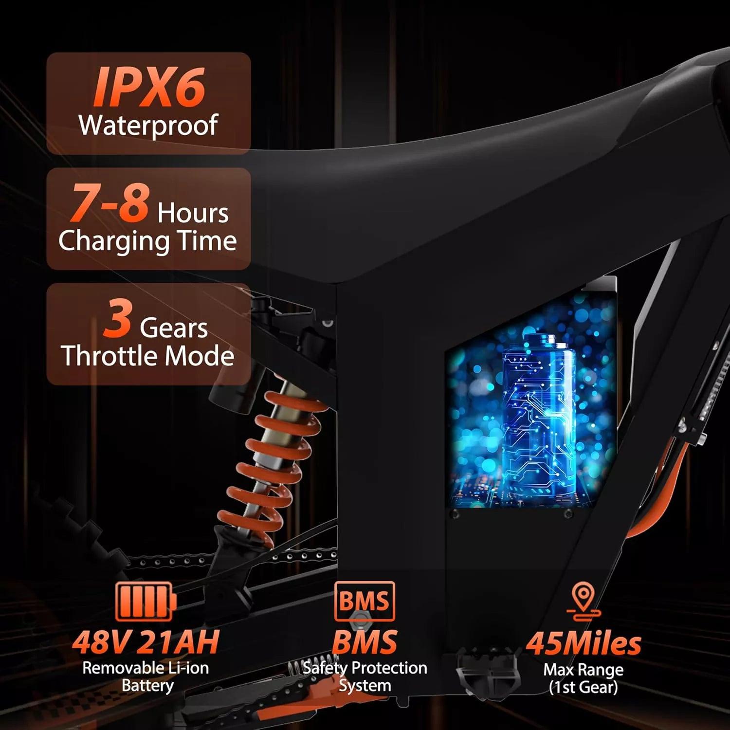 2000W Professional Electric Off-Road Vehicle 60km/h 48v 21ah -A1