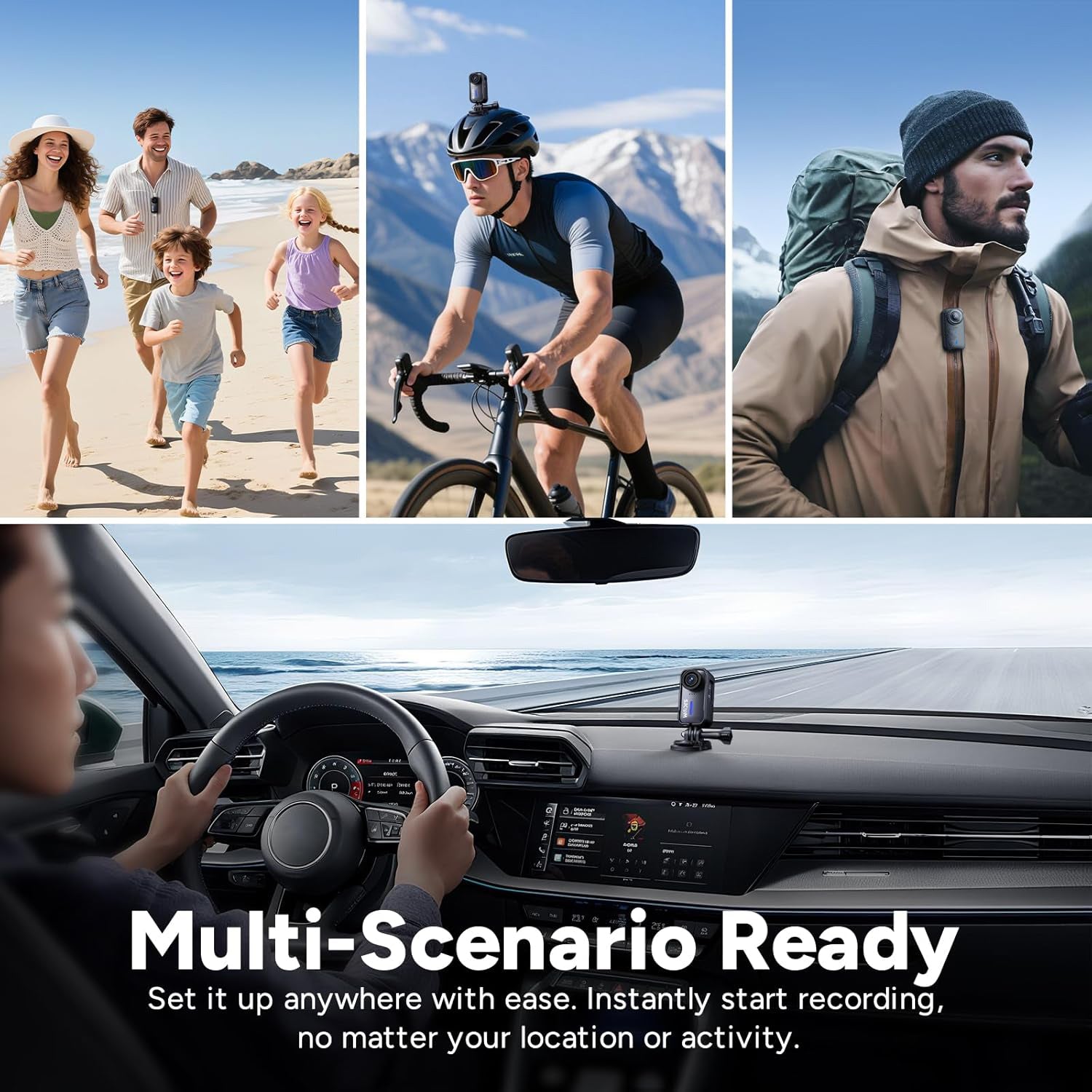 4K POV Pocket Action Camera 170° FOV Video 6-Axis Stabilization Mini Body Camera